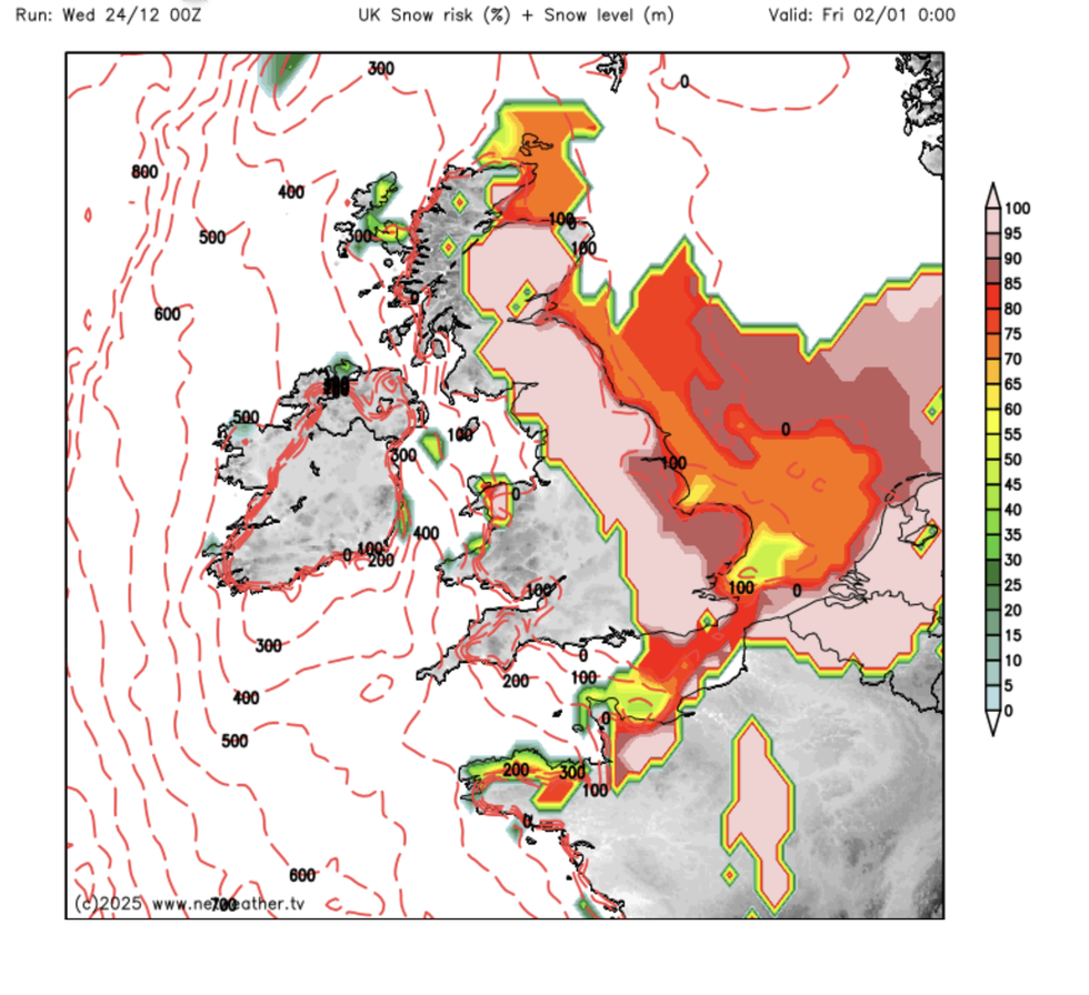 NetWeather models show swathes of the country facing a wintry deluge towards the end of next week