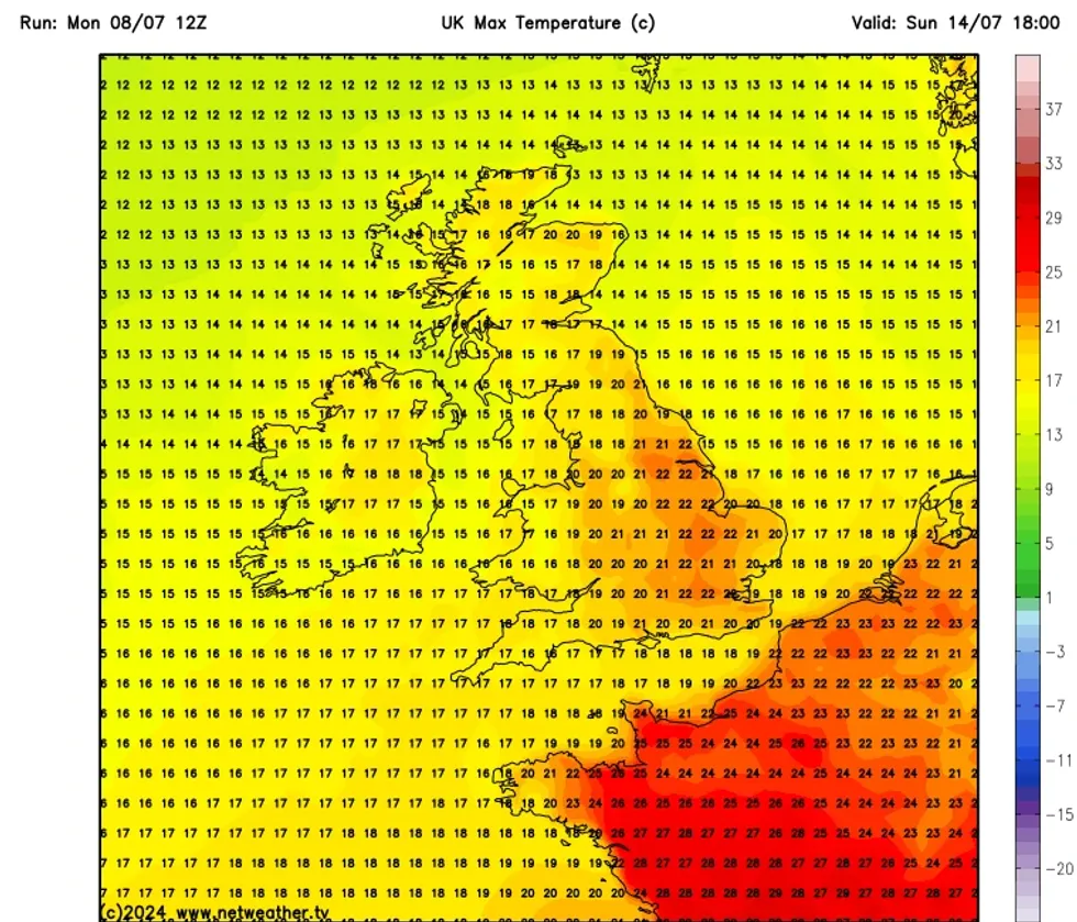 NetWeather's forecast for July 14