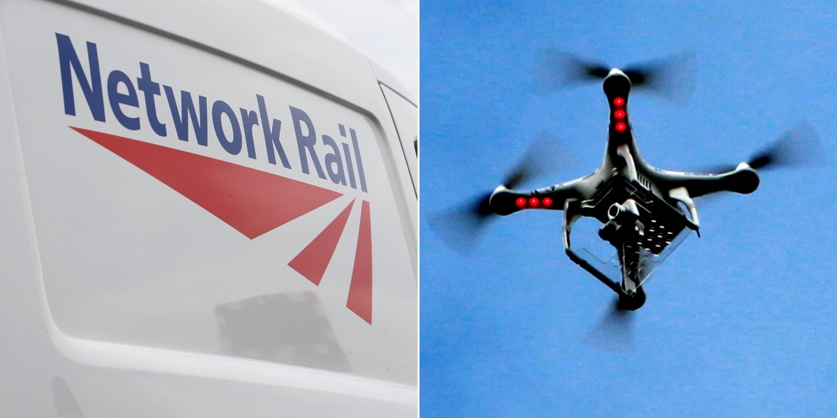 NextImg:Network Rail deploys 'human-hunting drones' to pursue track trespassers delaying Britain's trains