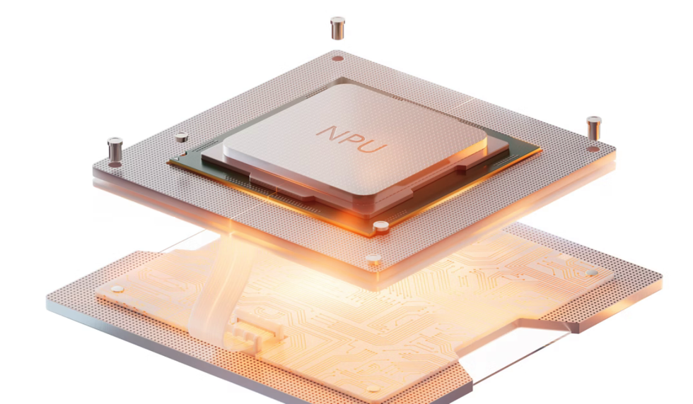 Neural Processing Unit chipset pictured on a white background