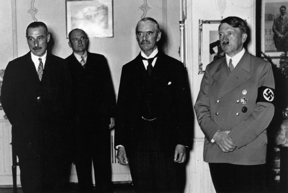 Neville Chamberlain and Adolf Hitler