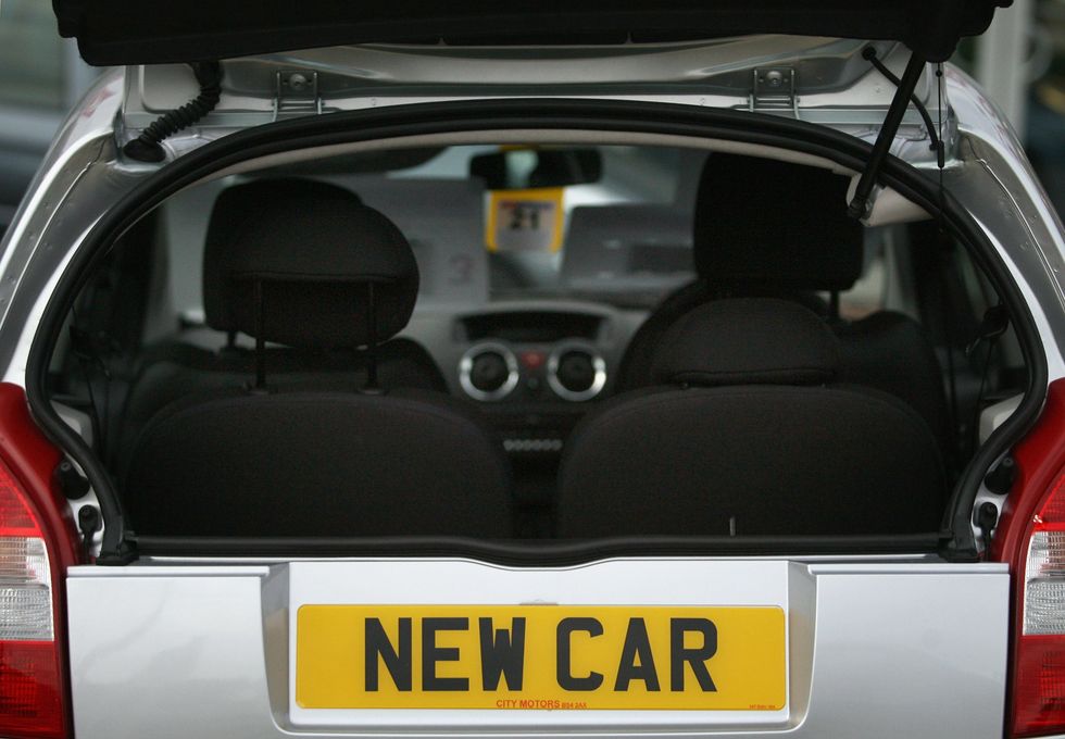 new car registration plate