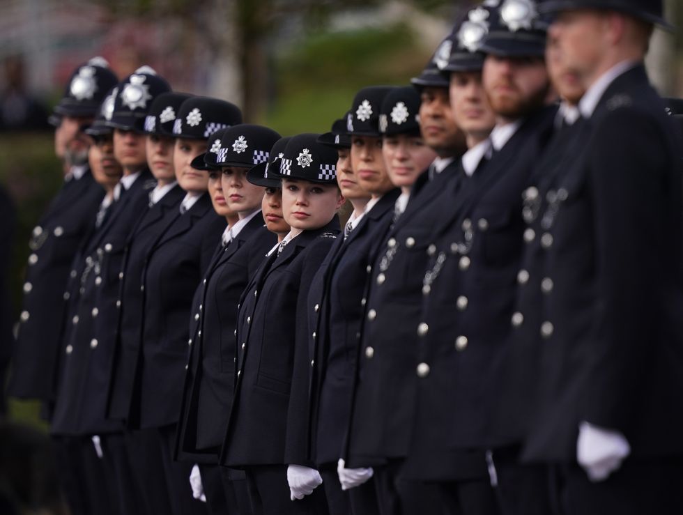 New police recruits await an inspection by Metropolitan Police Commissioner Dame Cressida Dick during her last Passing Out parade at Hendon, London, ahead of her last day as chief of the Met on April 10. Picture date: Friday April 8, 2022.