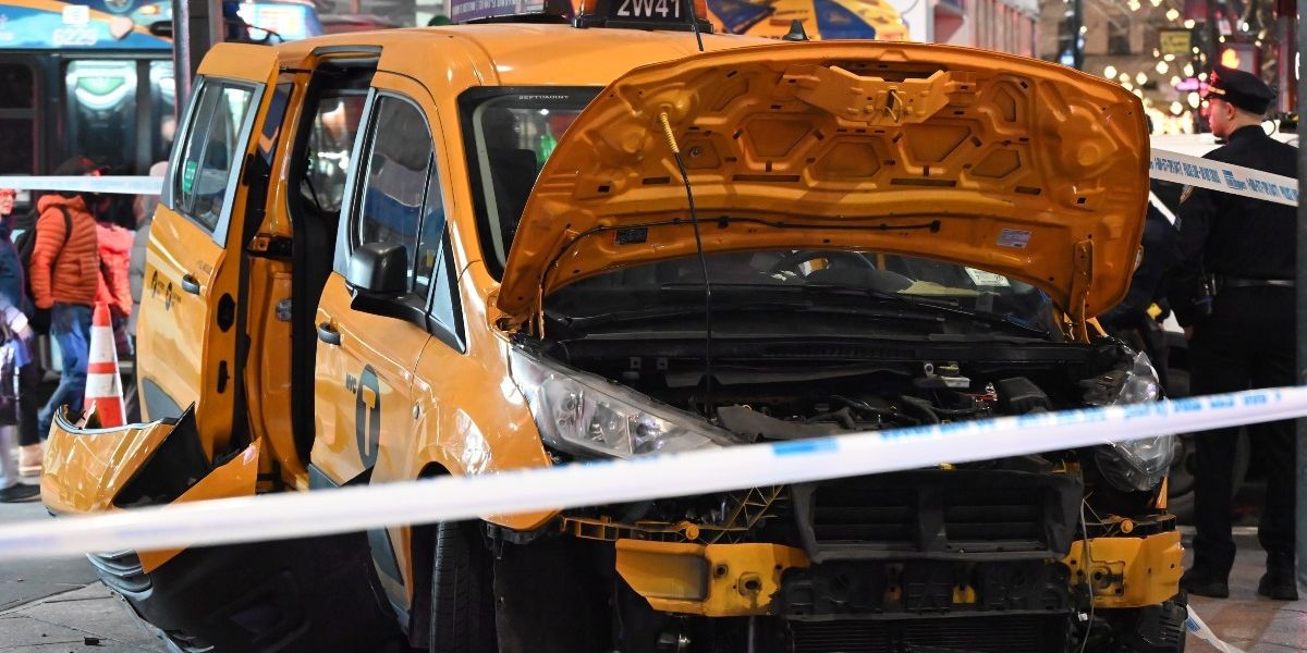 NextImg:Multiple people injured including boy, 9, after New York cab driver crashes onto pavement