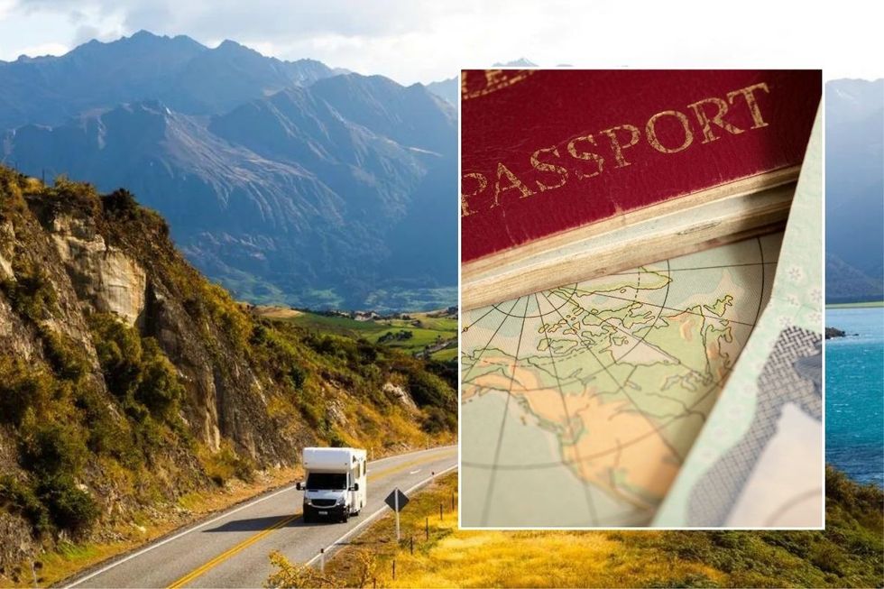 New Zealand landscape and visa papers