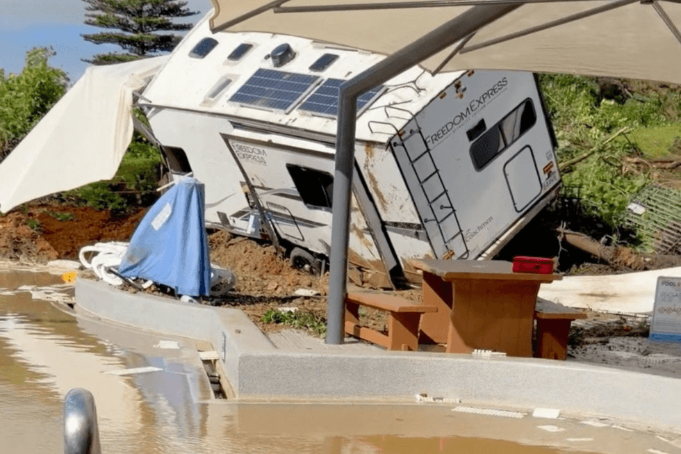 New Zealand landslide caravan