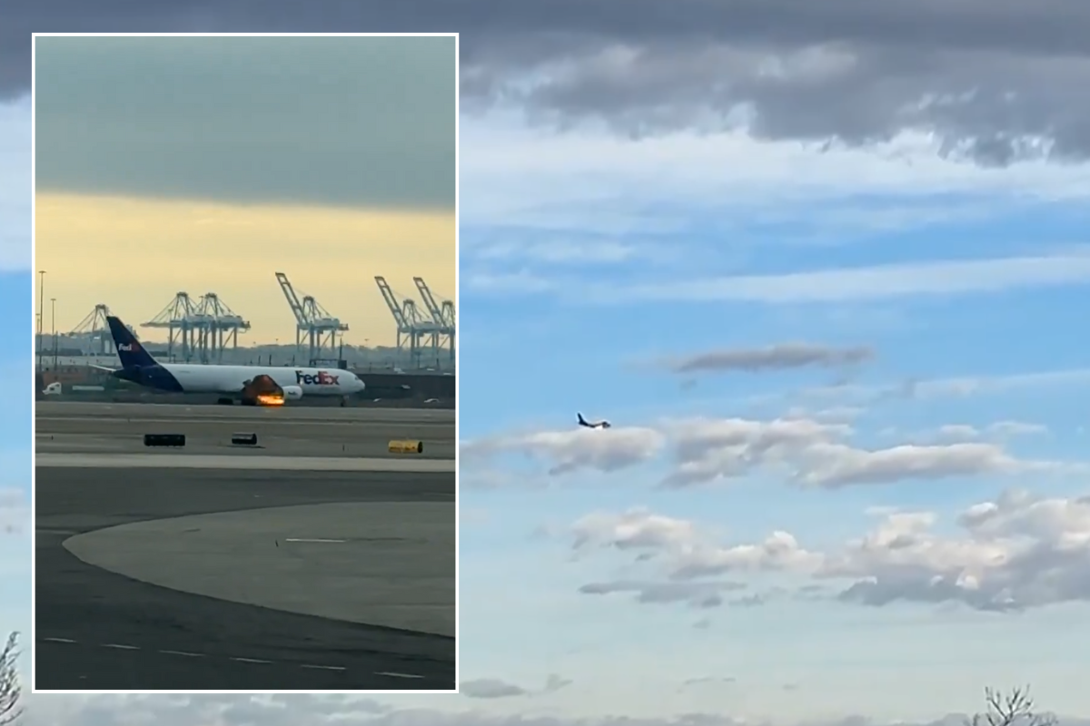 Newark Airport FedEx plane fire