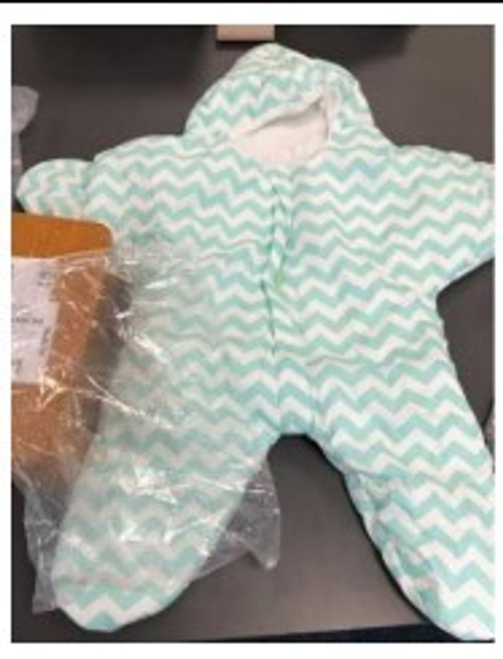 Newborn Green and White Zigzag Sleeping Bag sold via Grandado (2503-0112)