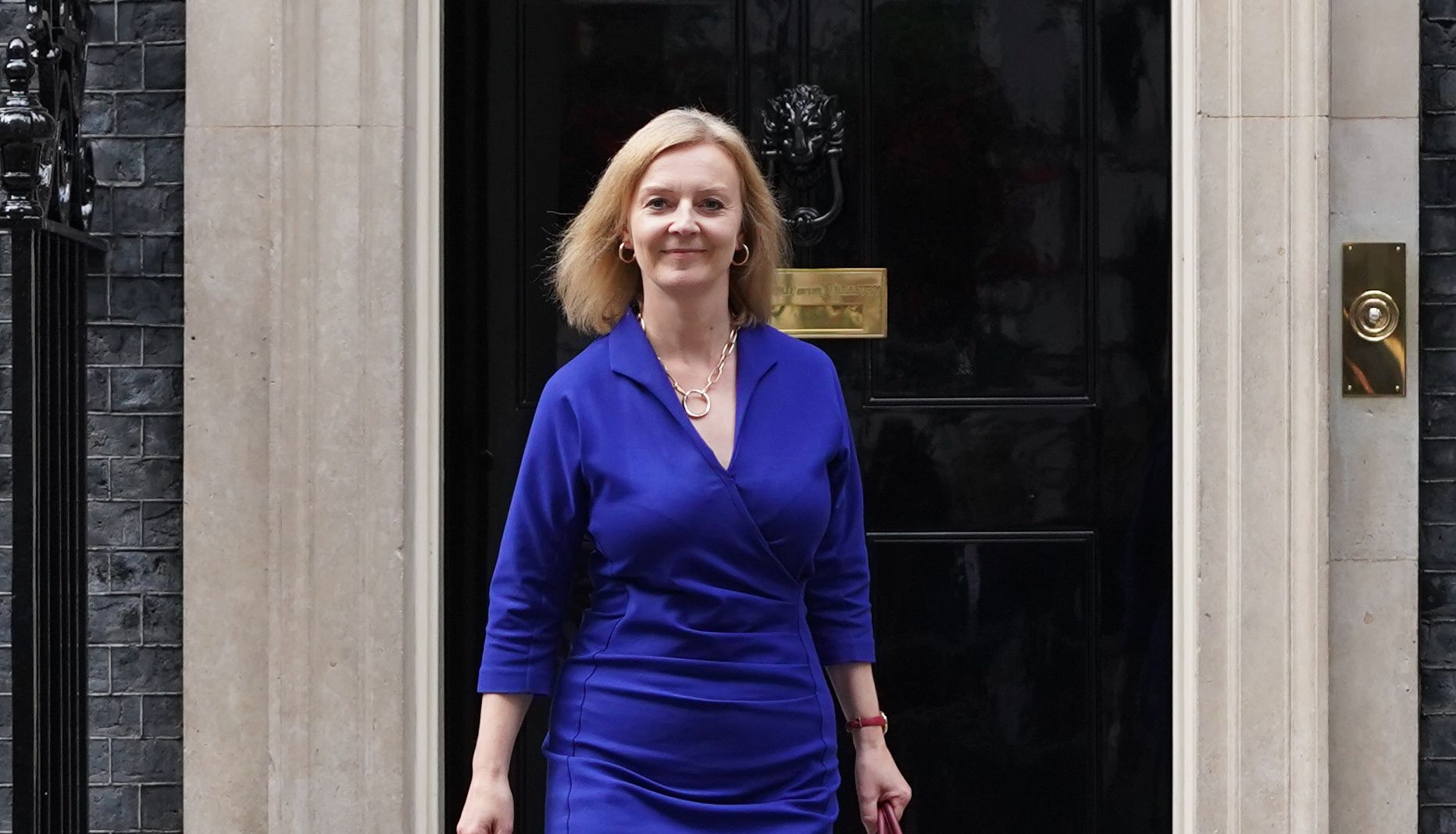 Newly-appointed Foreign Secretary Liz Truss leaves Number 10 Downing Street.