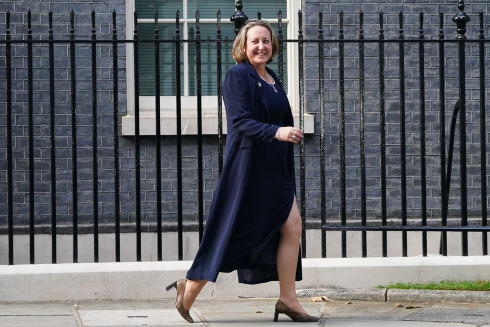 Newly appointed International Trade Secretary Anne-Marie Trevelyan leaves Downing Street.