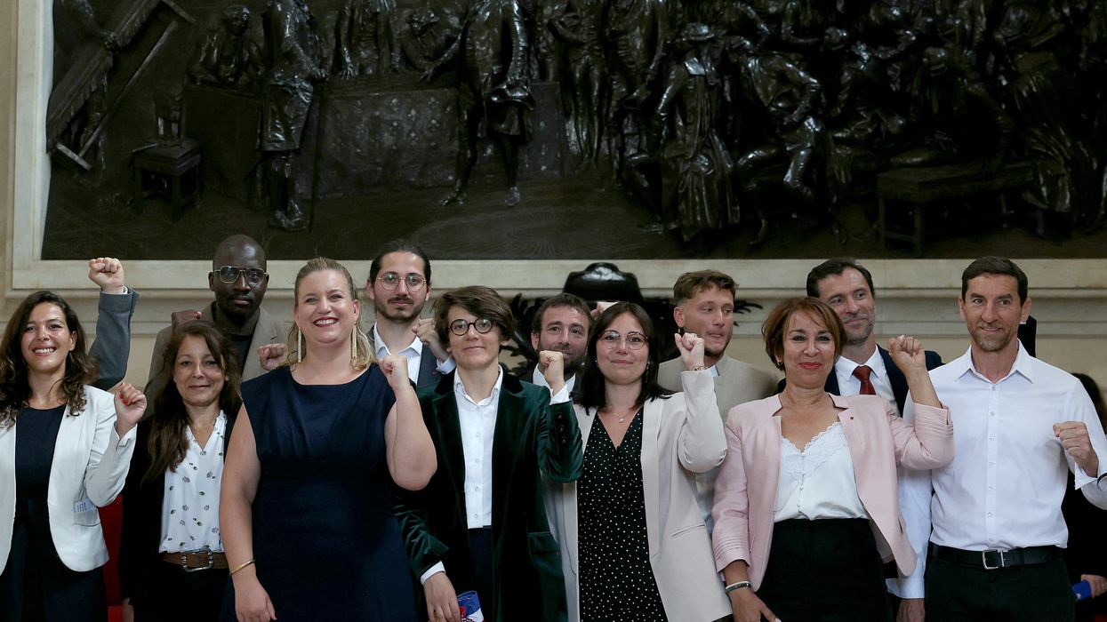 Newly elected lawmakers make entrance into the National Assembly in Paris