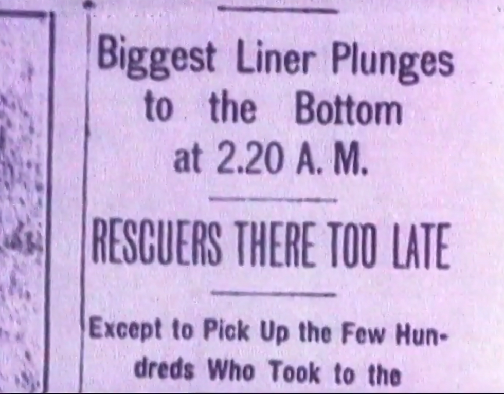 Newspaper clippings revealed the Titanic incident from 1912