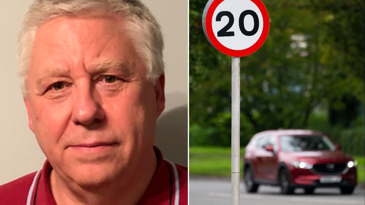 Nicholas Colbourne and 20mph sign