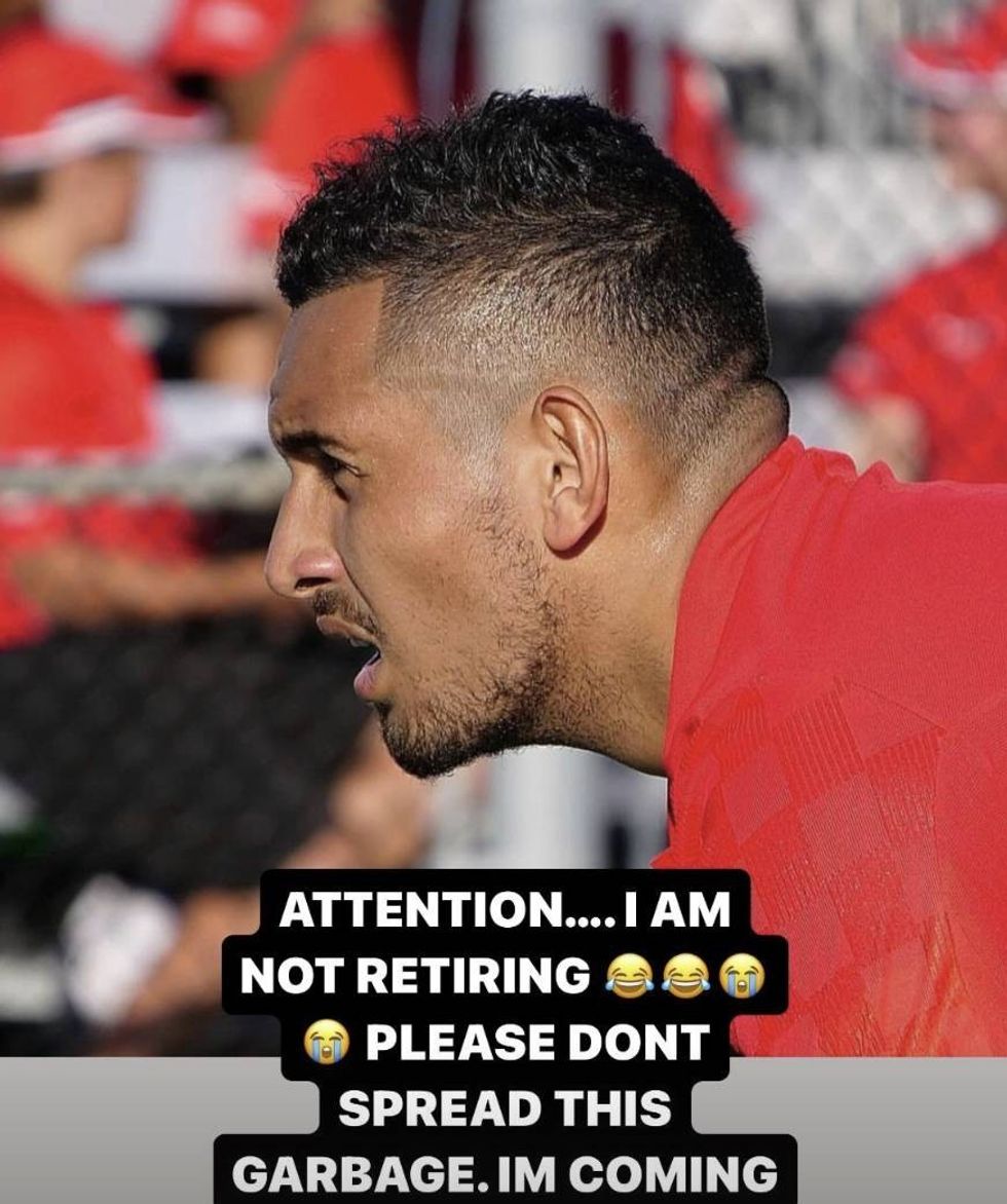 Nick Kyrgios denied any plans to retire from tennis soon