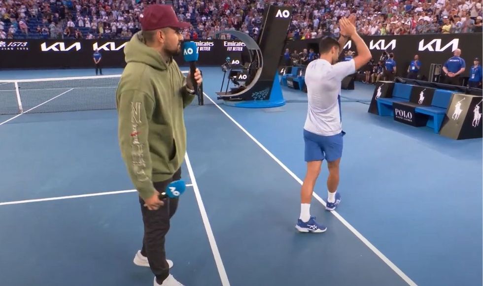 Nick Kyrgios has been working as a commentator at this year's Australian Open