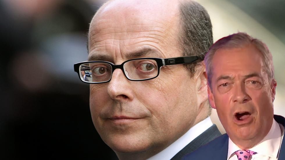 Nick Robinson (left) and Nigel Farage (right)
