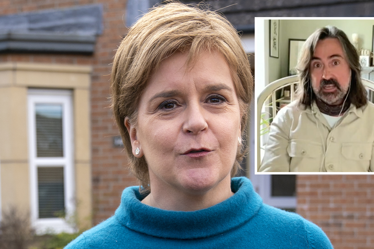 Nicola Sturgeon (left) and Neil Oliver (right)