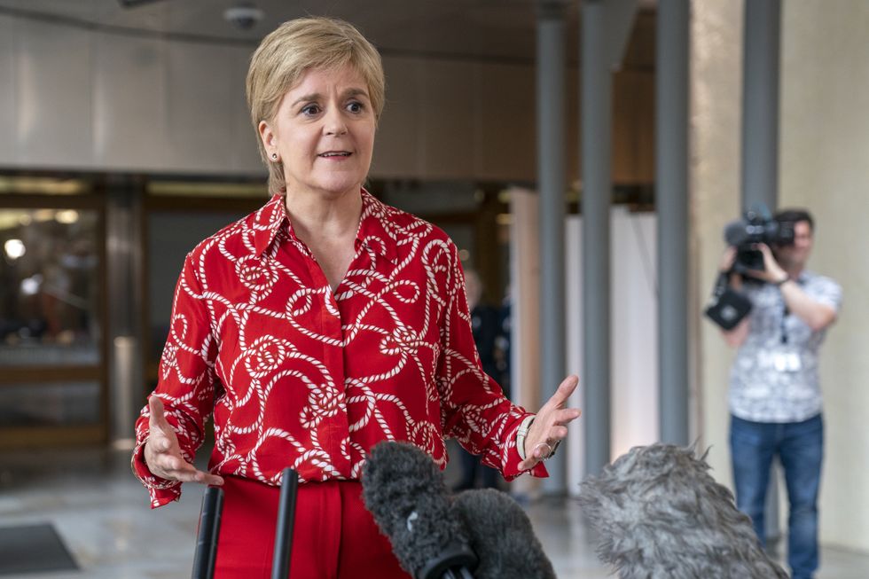 Nicola Sturgeon speaks outside Scottish Parliament in Holyrood