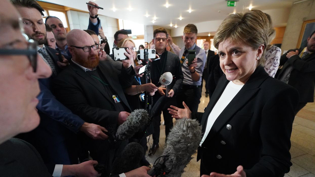 Nicola Sturgeon speaks to reporters