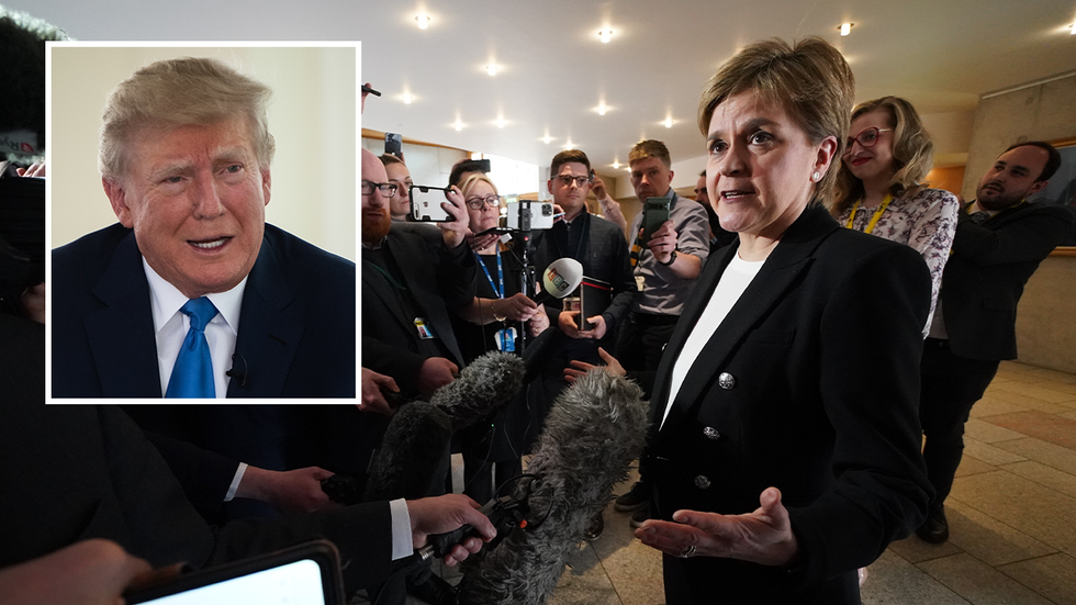 Nicola Sturgeon speaks to reporters