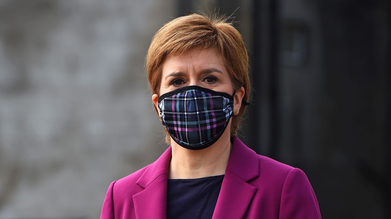 Nicola Sturgeon wearing mask