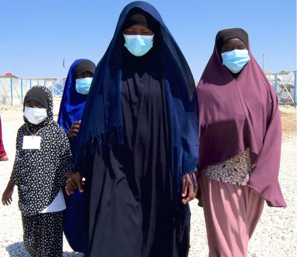 Nicole Jack and her daughters - aged 12, 9 and 7 - are in Syria's Roj camp, photo courtesy of BBC News