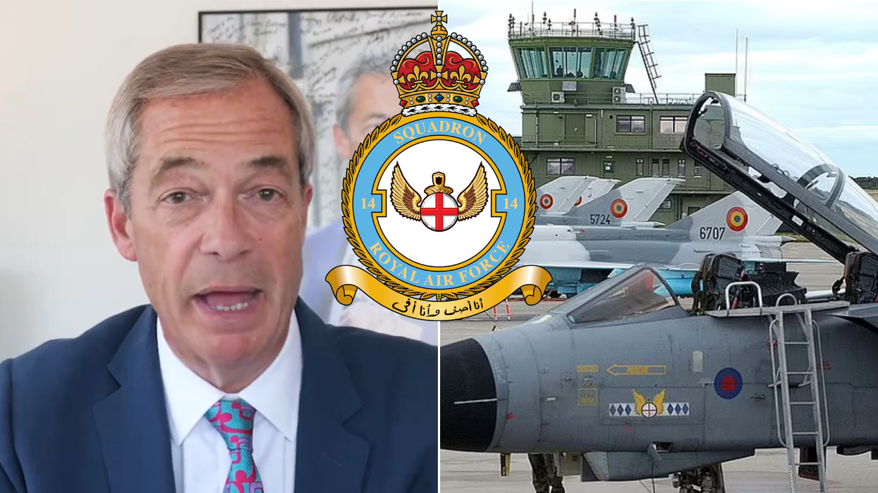 Nigel Farage/14 Squadron badge/14 Squadron planes