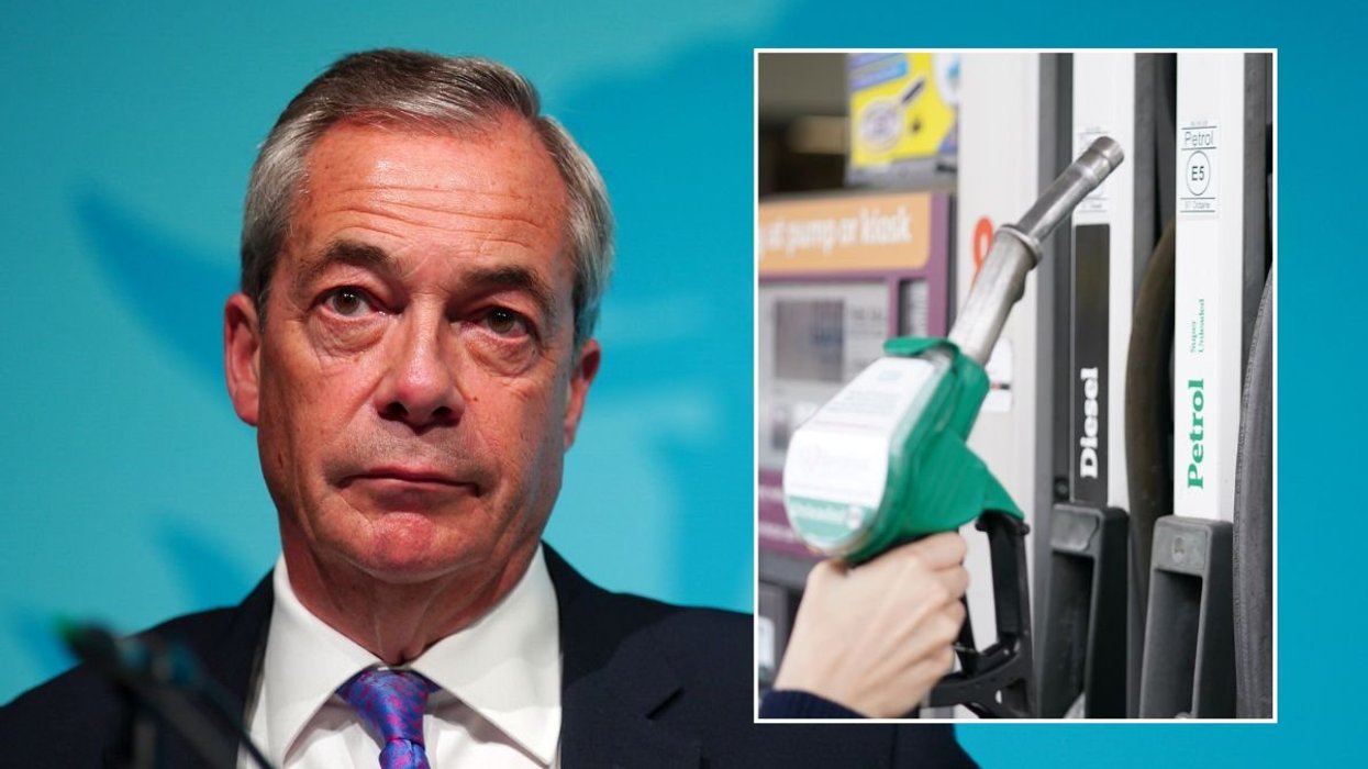 Nigel Farage and a fuel pump