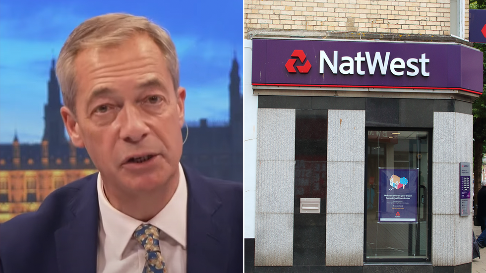 Nigel Farage and a NatWest bank branch