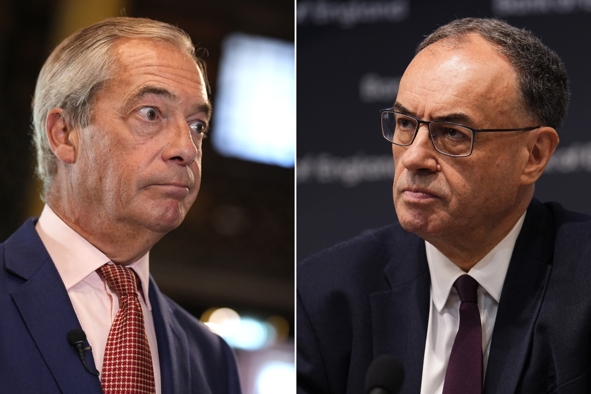 Nigel Farage and Andrew Bailey