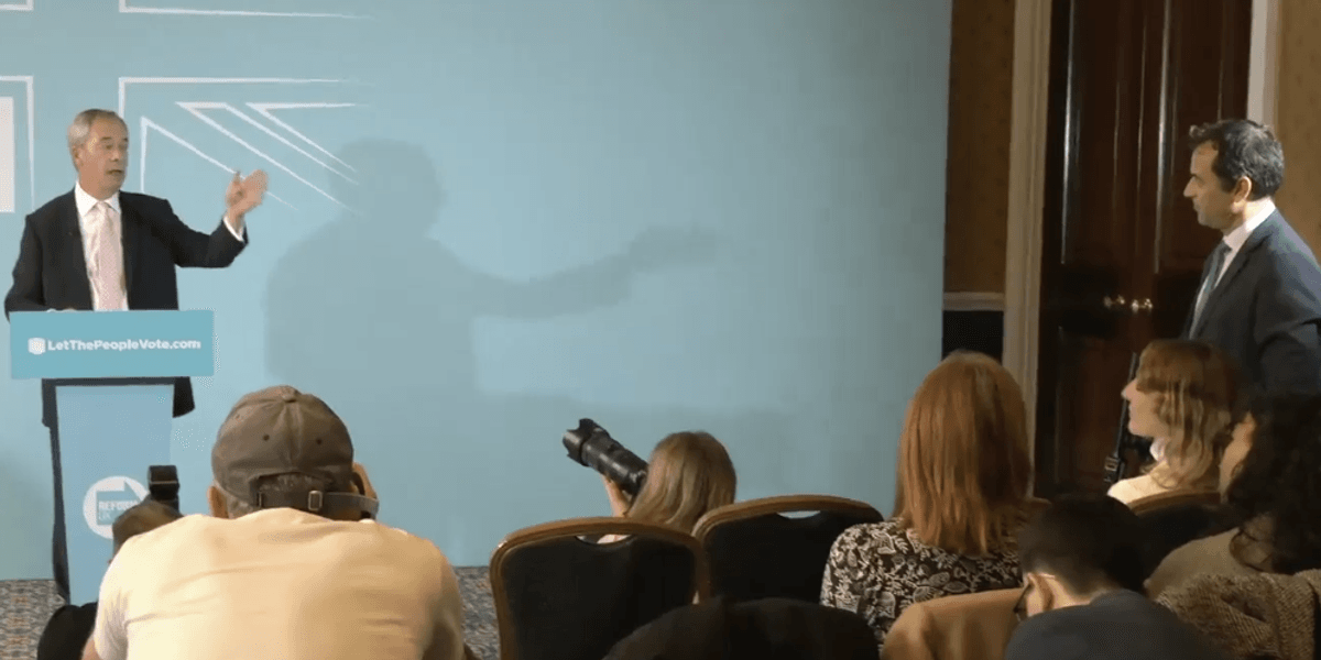 Nigel Farage slams broadcaster he REFUSES to take question from reporter Nigel Farage slams broadcaster he REFUSES to take question from reporter