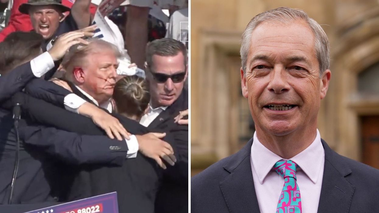 Nigel Farage and Donald Trump at rally after assassination attempt in pictures