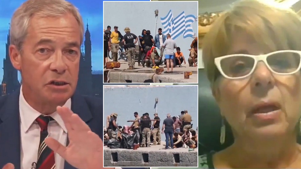 Nigel Farage and Elena Zervoudaki