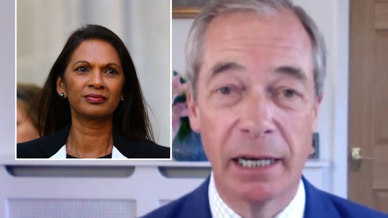 Nigel Farage and Gina Miller