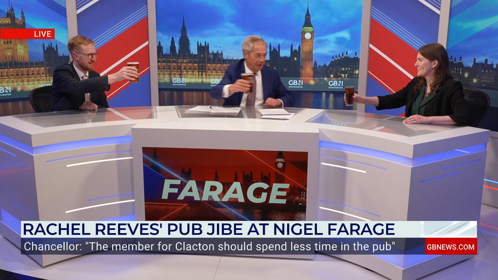 Nigel Farage and his GB News panel