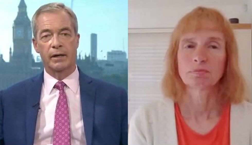 Nigel Farage and Joanna Harper