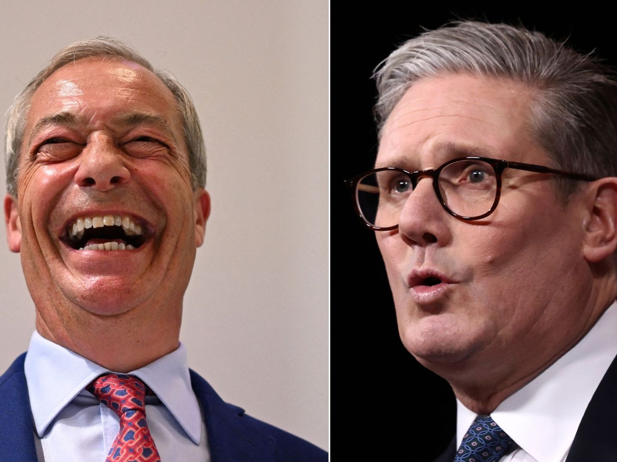Nigel Farage and Keir Starmer