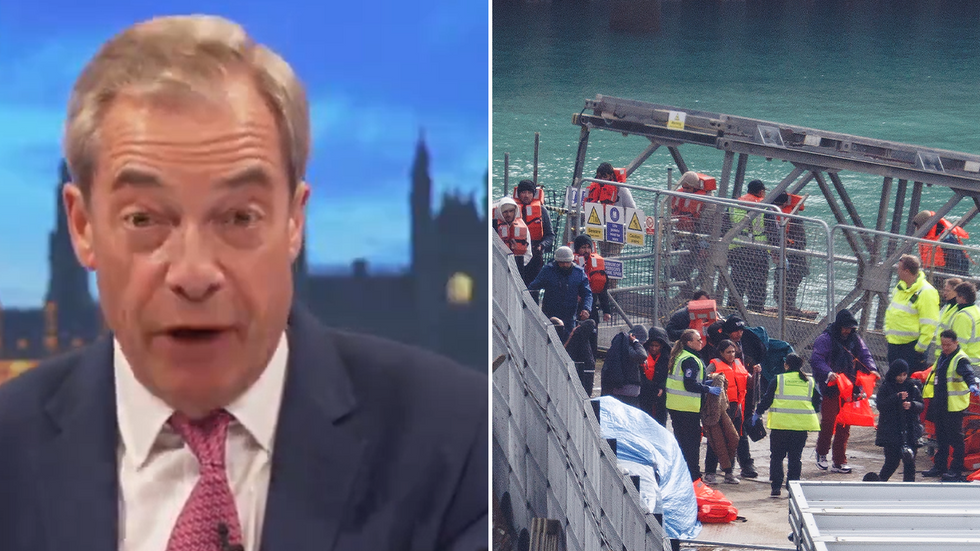 Nigel Farage and migrants arriving on UK shores
