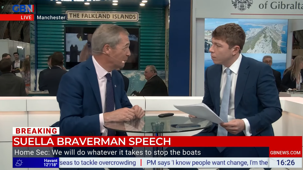 Nigel Farage and Patrick Christys