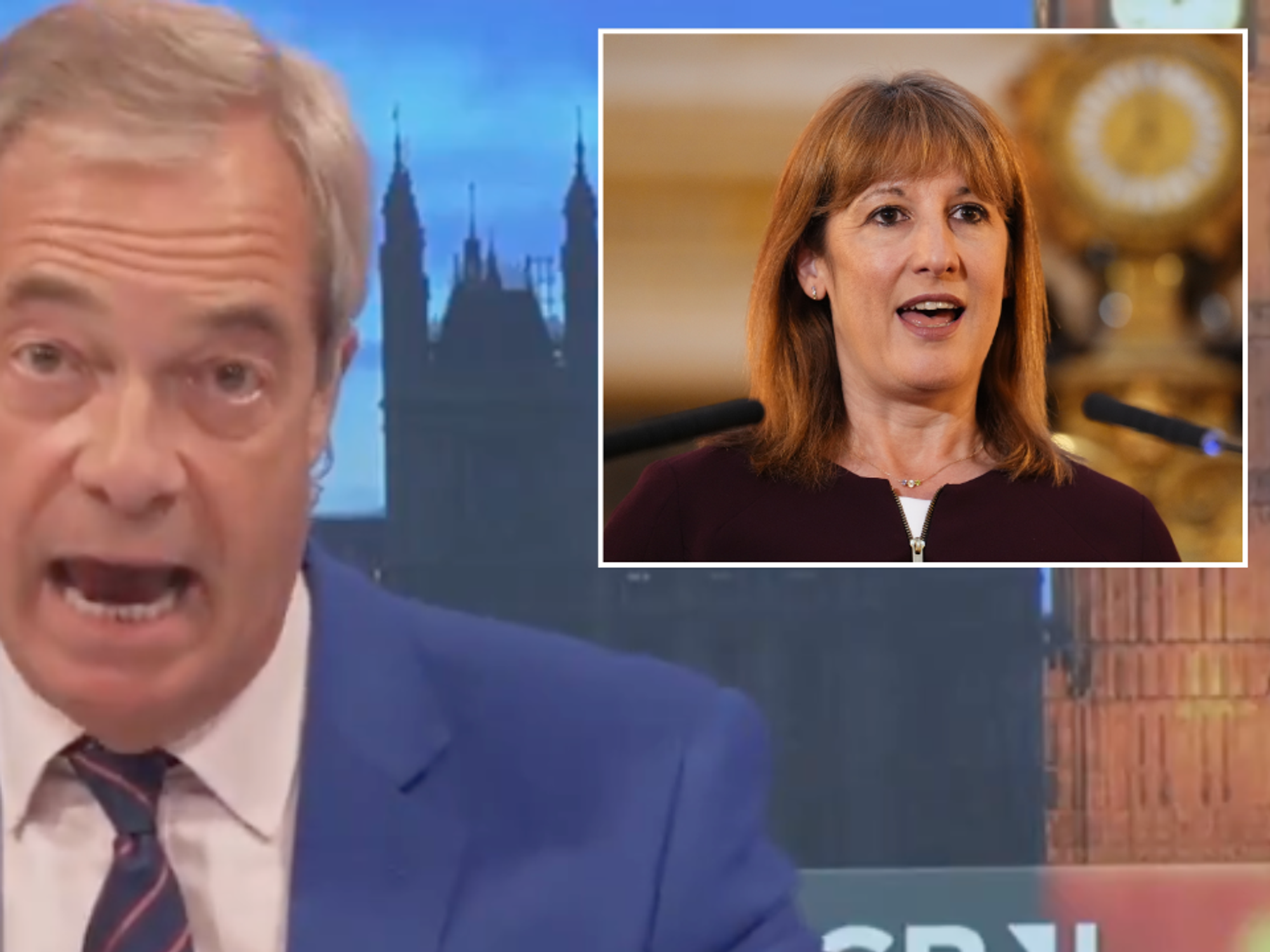 Nigel Farage and Rachel Reeves