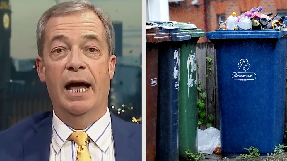Nigel Farage and recycling bins