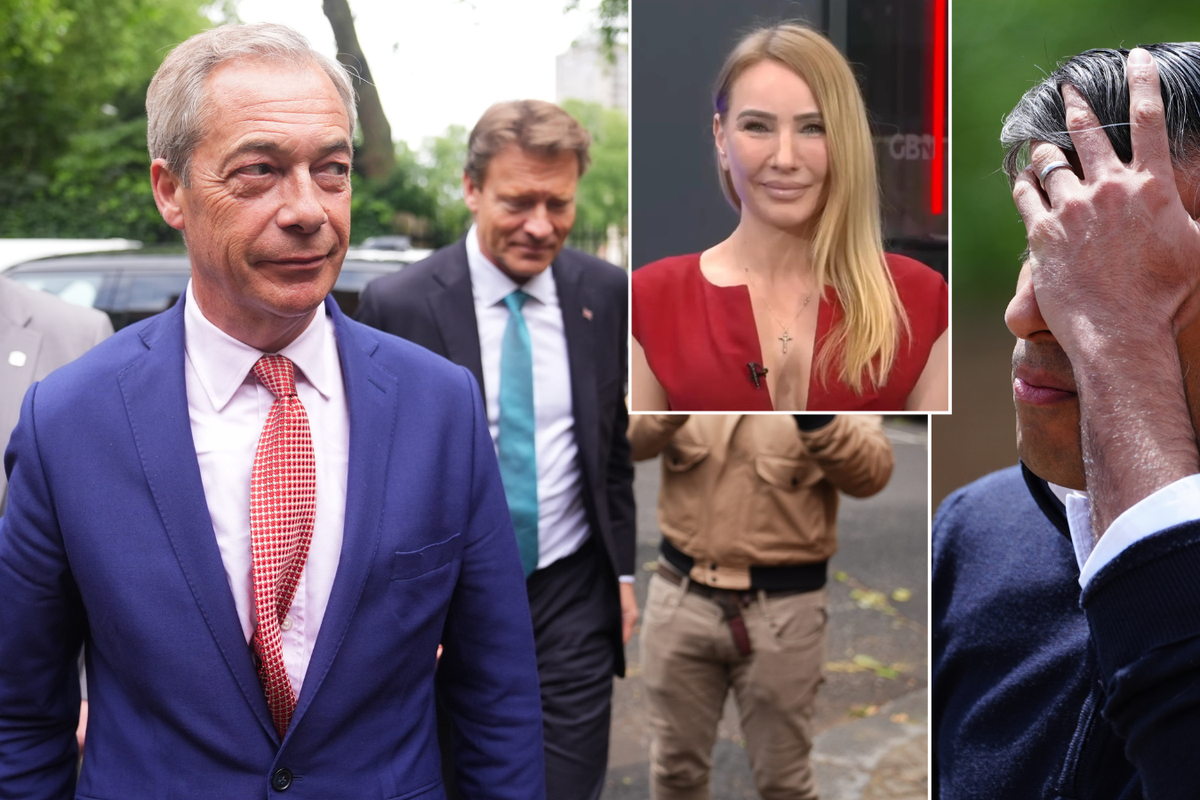 Nigel Farage and Richard Tice/Lois Perry/Rishi Sunak