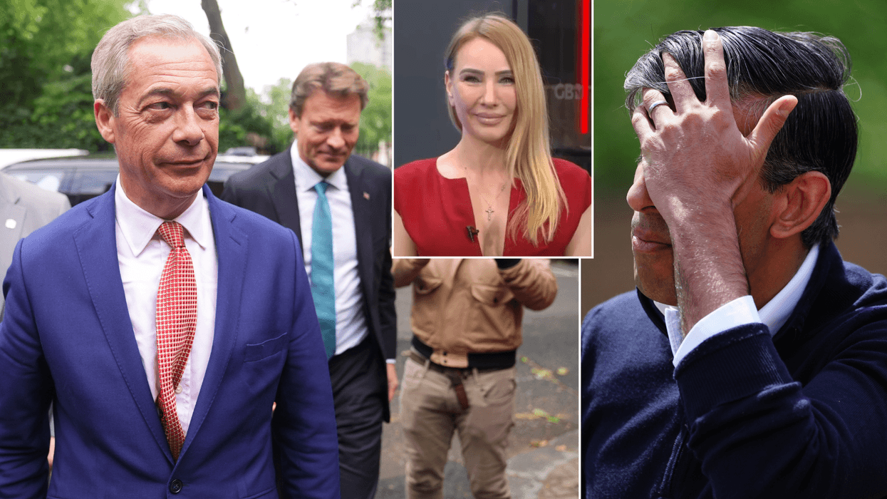 Nigel Farage and Richard Tice/Lois Perry/Rishi Sunak