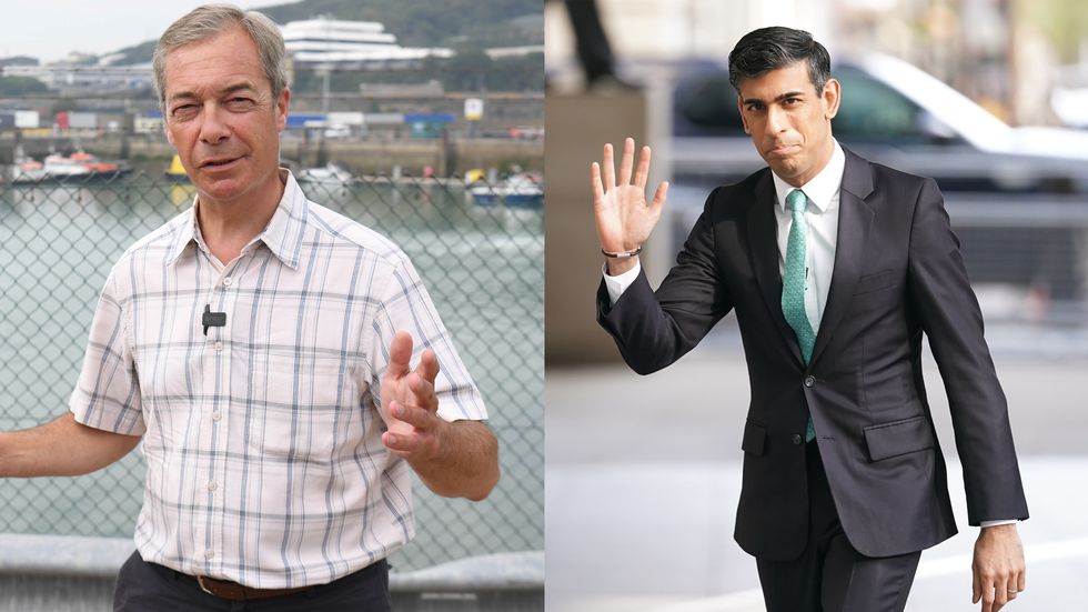 Nigel Farage and Rishi Sunak