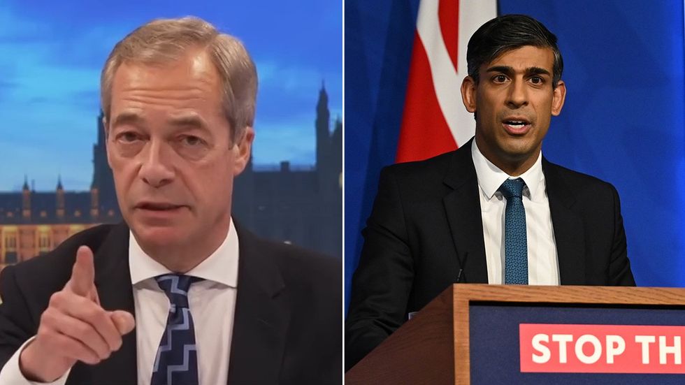 Nigel Farage and Rishi Sunak