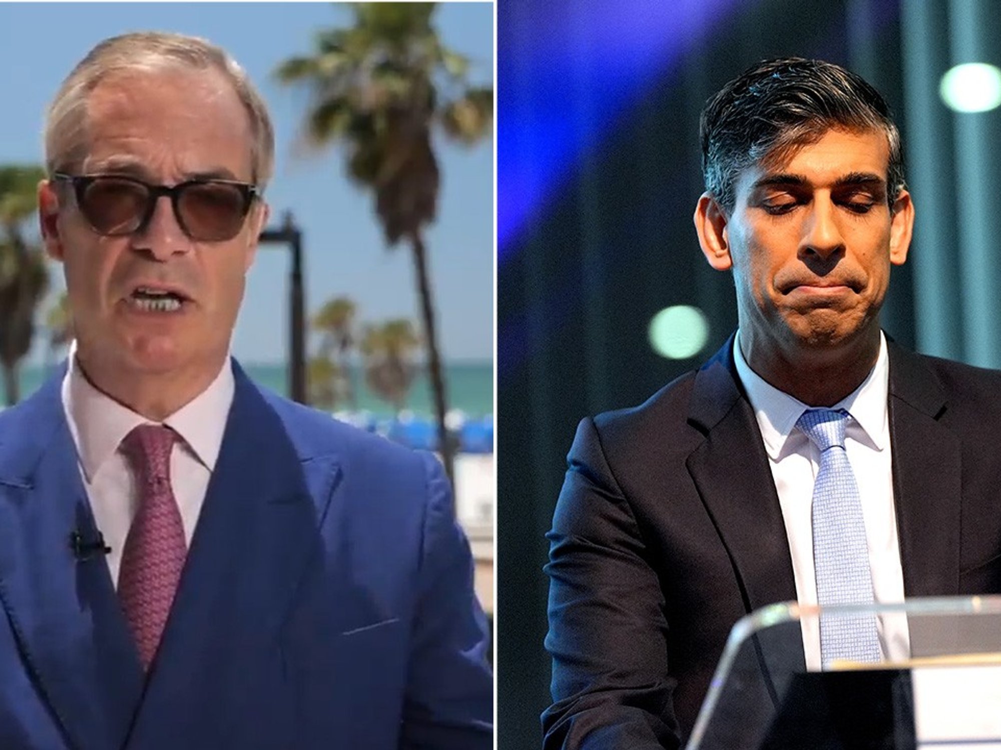 Nigel Farage and Rishi Sunak