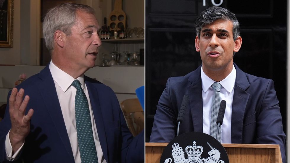 Nigel Farage and Rishi Sunak