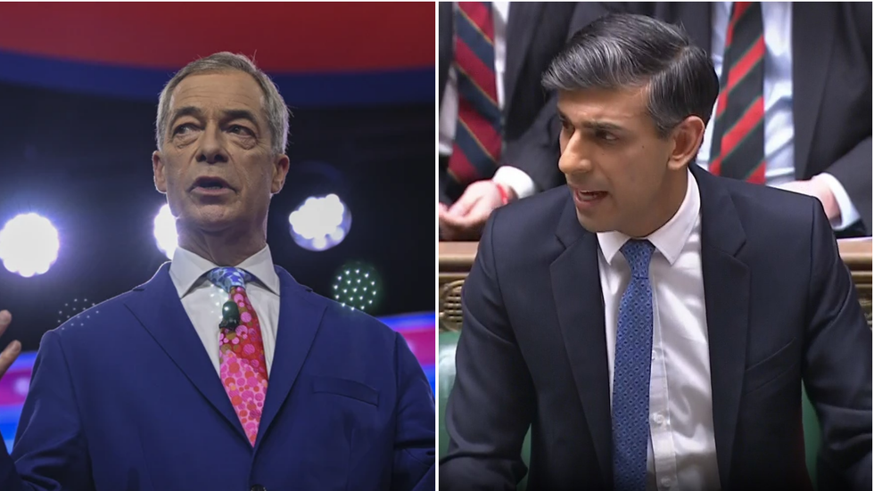 Nigel Farage and Rishi Sunak