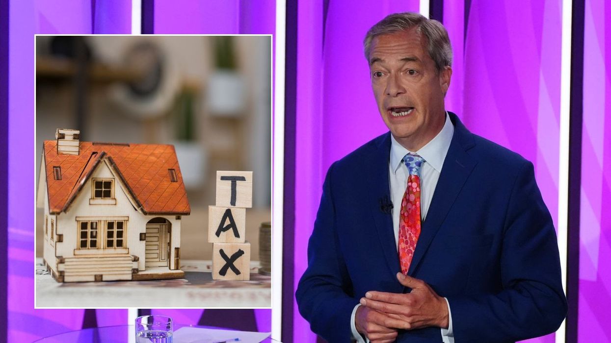 Nigel Farage and tax sign