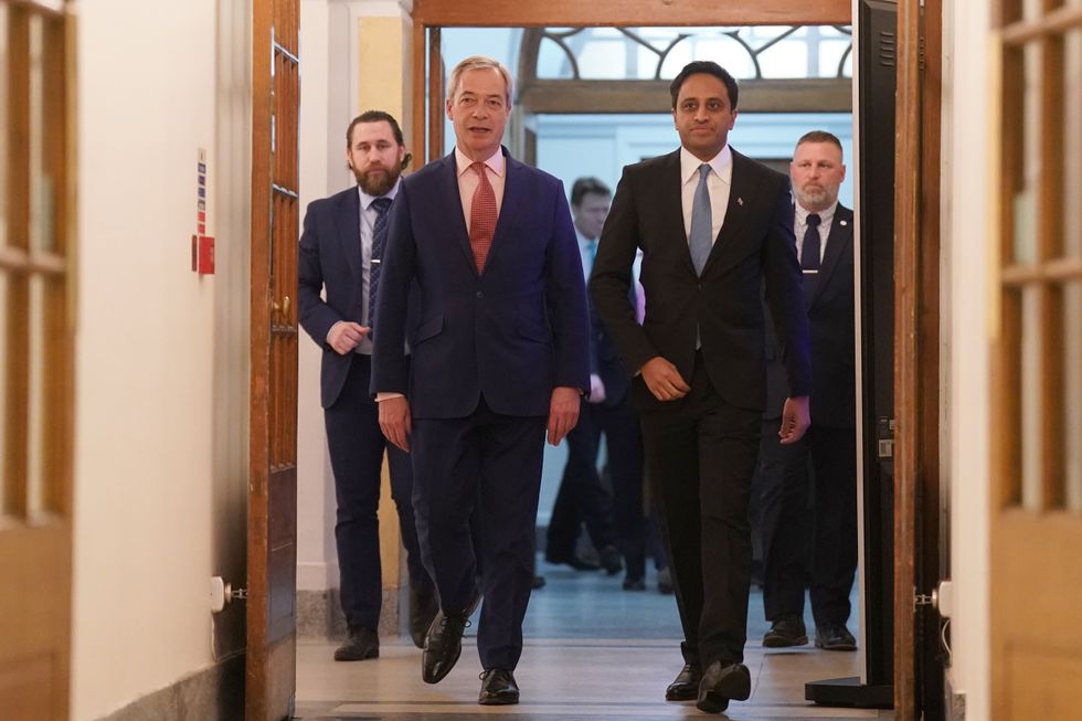 Nigel Farage and Zia Yusuf